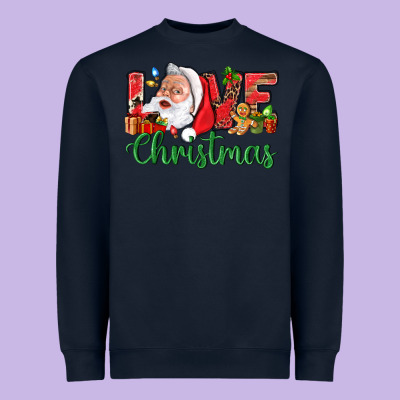 Love Christmas With Santa Heavyweight Sweatshirt Designed By Bundleandbundleshop