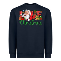 Navy Love Christmas With Santa Heavyweight Sweatshirt - BundleAndBundleShop
