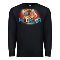 Black meowica 4th of july Premium Sweatshirt - CowGirlArtShop