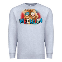 Heather Grey meowica 4th of july Premium Sweatshirt - CowGirlArtShop