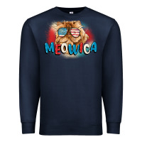 Navy meowica 4th of july Premium Sweatshirt - CowGirlArtShop