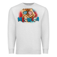 Oatmeal Heather meowica 4th of july Premium Sweatshirt - CowGirlArtShop