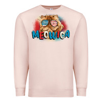 Pale Pink meowica 4th of july Premium Sweatshirt - CowGirlArtShop