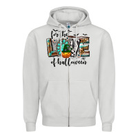 Dove Grey Western For The Love of Halloween Zipper Hoodie - texasbilliewilder