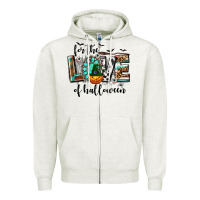 Oatmeal Heather Western For The Love of Halloween Zipper Hoodie - texasbilliewilder