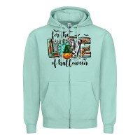 Seafoam Western For The Love of Halloween Zipper Hoodie - texasbilliewilder