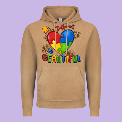 Different Is Beautiful Autism Vintage Hoodie Designed By Maliassmallbusiness