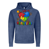 Vintage Denim different is beautiful autism Vintage Hoodie - MaliasSmallBusiness