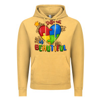 Vintage Mustard different is beautiful autism Vintage Hoodie - MaliasSmallBusiness