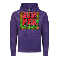 Cloud Purple summer vibes watermelon leopard background Vintage Hoodie - Jasminsmagicworld