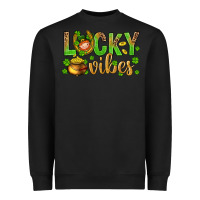 Black St. Patricks day lucky vibes Heavyweight Sweatshirt - BundleAndBundleShop