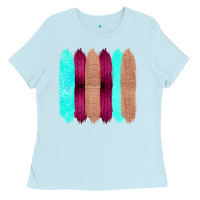 Baby Blue Colored Farm Life Purple Wood Jute Cyan Glitter Brush Strokes Ladies Tee - Bettercallsaul