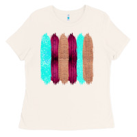Bone Colored Farm Life Purple Wood Jute Cyan Glitter Brush Strokes Ladies Tee - Bettercallsaul