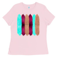 Bubblegum Pink Colored Farm Life Purple Wood Jute Cyan Glitter Brush Strokes Ladies Tee - Bettercallsaul