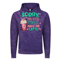 Cloud Purple sorry my iced coffee made me latte Vintage Hoodie - MaliasSmallBusiness