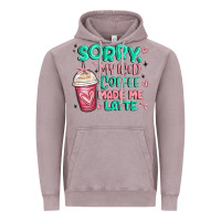 Vintage Zinc sorry my iced coffee made me latte Vintage Hoodie - MaliasSmallBusiness