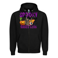 Black Spooky babes club Zipper Hoodie - texasbilliewilder