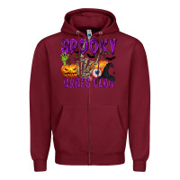 Burgundy Spooky babes club Zipper Hoodie - texasbilliewilder