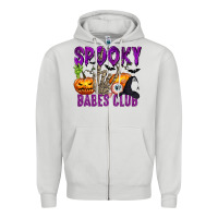 Dove Grey Spooky babes club Zipper Hoodie - texasbilliewilder