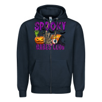 Navy Spooky babes club Zipper Hoodie - texasbilliewilder