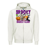 Oatmeal Heather Spooky babes club Zipper Hoodie - texasbilliewilder