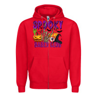 Red Spooky babes club Zipper Hoodie - texasbilliewilder