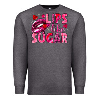 Charcoal Heather Lips like sugar Valentine's Day Premium Sweatshirt - HowdyJamesFarm
