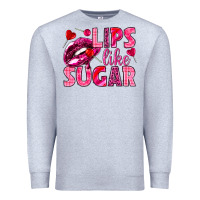Heather Grey Lips like sugar Valentine's Day Premium Sweatshirt - HowdyJamesFarm