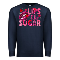 Navy Lips like sugar Valentine's Day Premium Sweatshirt - HowdyJamesFarm