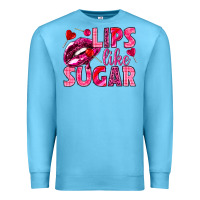 Ocean Blue Lips like sugar Valentine's Day Premium Sweatshirt - HowdyJamesFarm