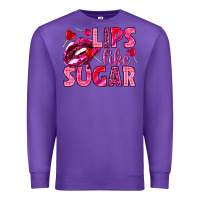 Purple Lips like sugar Valentine's Day Premium Sweatshirt - HowdyJamesFarm