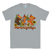 Heather Grey western Christmas Classic Tee - CowhideDigitalArt