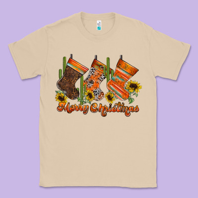 Western Christmas Classic Tee Designed By Cowhidedigitalart