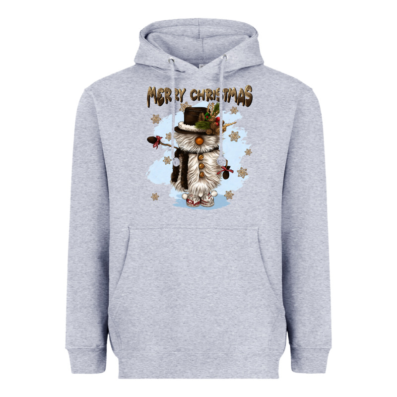 Merry Christmas Snowman Heavyweight Hoodie by CowGirlArtShop | Teevron