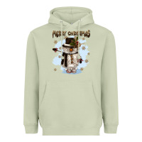 Matcha merry christmas snowman Heavyweight Hoodie - CowGirlArtShop