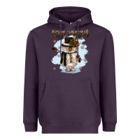 Plum merry christmas snowman Heavyweight Hoodie - CowGirlArtShop
