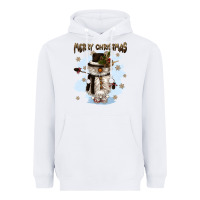 White merry christmas snowman Heavyweight Hoodie - CowGirlArtShop