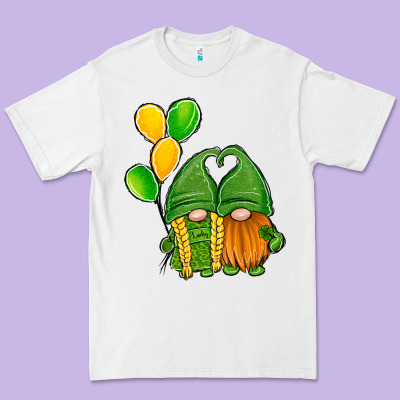 St Patrick's Day Gnomes Premium Tee Designed By Jasminsmagicworld