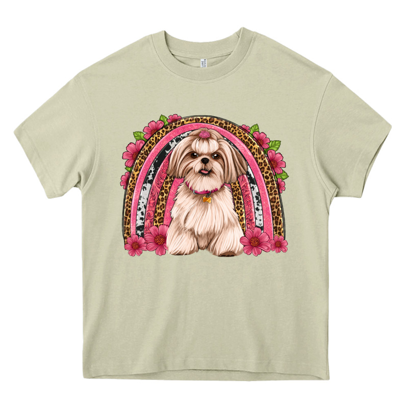 Shih Tzu Floral Rainbow Heavy Core Tee by JahusDesignShop | Teevron