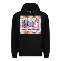 Black peace loeve unicorns Premium Hoodie - CowGirlArtShop