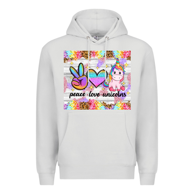 Peace Loeve Unicorns Premium Hoodie by CowGirlArtShop | Teevron