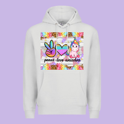 Peace Loeve Unicorns Premium Hoodie Designed By Cowgirlartshop