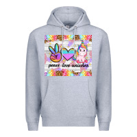 Heather Grey peace loeve unicorns Premium Hoodie - CowGirlArtShop