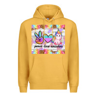 Mustard peace loeve unicorns Premium Hoodie - CowGirlArtShop