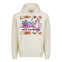 Oatmeal Heather peace loeve unicorns Premium Hoodie - CowGirlArtShop