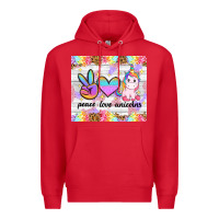 Red peace loeve unicorns Premium Hoodie - CowGirlArtShop