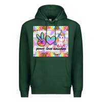 Sports Green peace loeve unicorns Premium Hoodie - CowGirlArtShop