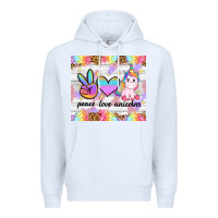White peace loeve unicorns Premium Hoodie - CowGirlArtShop