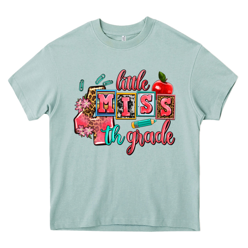 Little Miss 4 Th Grade Heavy Core Tee by AdoDesignShop | Teevron