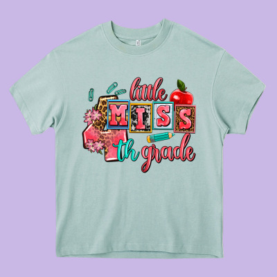 Little Miss 4 Th Grade Heavy Core Tee Designed By Adodesignshop